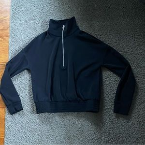 Half zip black turtle neck